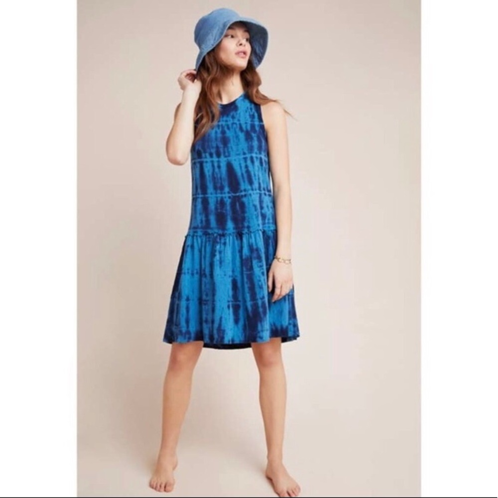 NWT Anthropologie Blue Tie Dye Dress